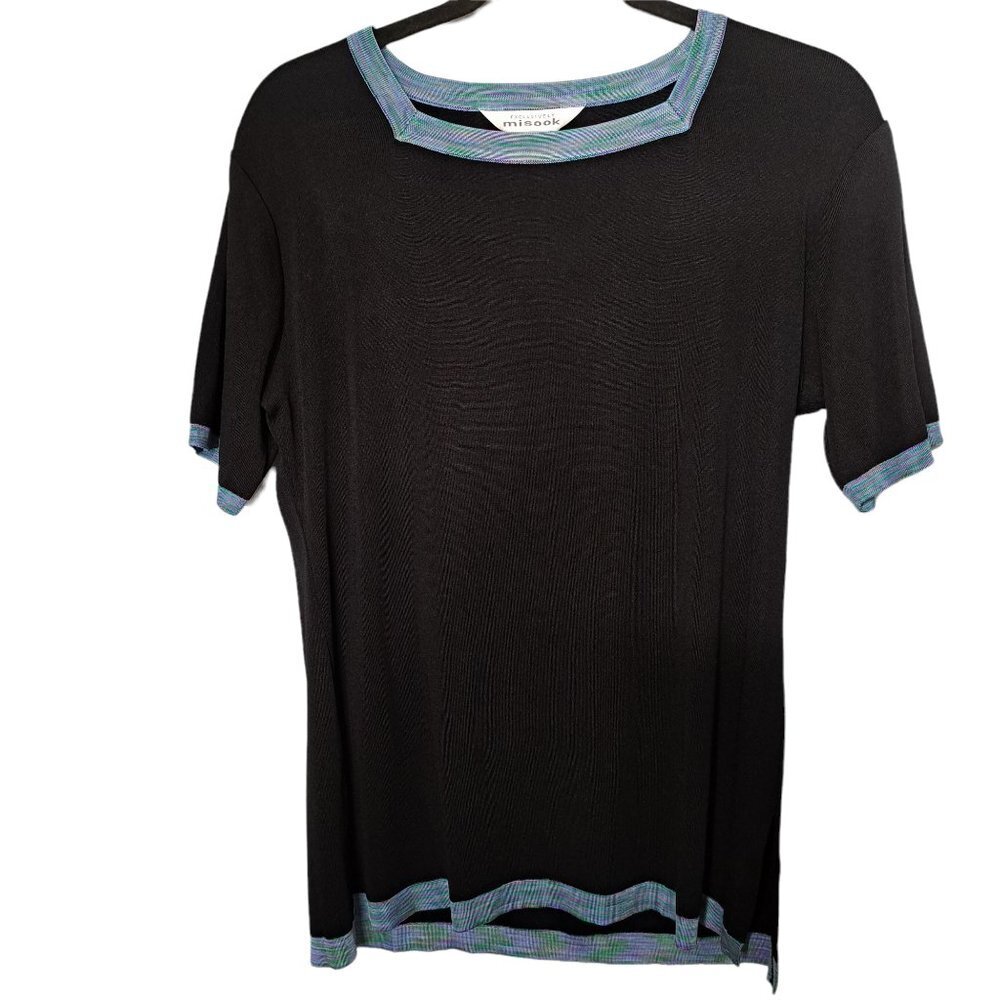 Exclusively Misook Blue Blouse Top Size Small
